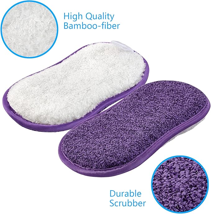 10 Pack Kitchen Dish Sponges Scrubber Non-Scratch Multi-Purpose Dishcloths, Sponge Along with Heavy Duty Scouring Power - Effortless Cleaning of Dishes, Pots and Pans