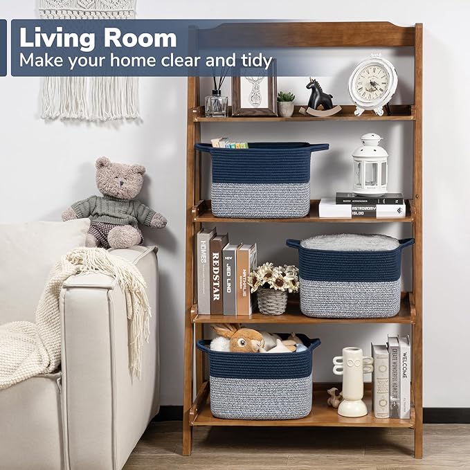 Goodpick Cube Storage Bins - Shelf Baskets for Towel Book Clothes, Closet Storage Bins for Office Woven Toy Basket for Shelves Baby Laundry Basket, 13''x10''x 9''