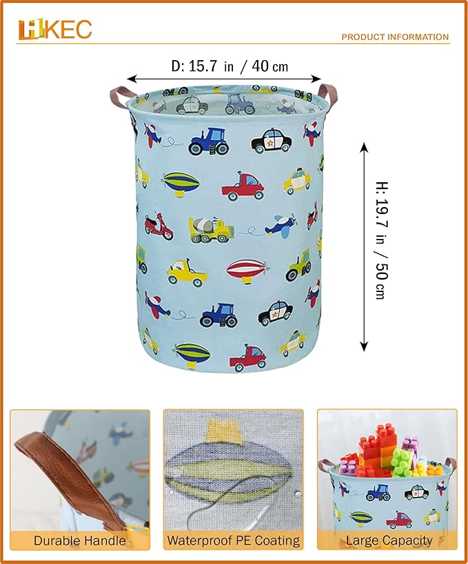 Kids Laundry Basket,Boys Toy Storage Bin,Baby Dirty Clothes Hamper,Nursery Hamper for Bedroom,Gift Baskets(Car)
