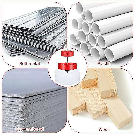 6-Inch & 4-Inch Hole Saw for Recessed Lights, Holes Drill Cutter with Dust Catcher Tool, Hole Cutter with Dust Bowl Catcher, for Wood, Ceiling, Drywall, Recessed Lights, LED and Can Light