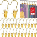 30 Pack Gold Boot Hangers for Closet, Pants Hangers with Clips Portable Travel Hanger Space Saving, Boot Clip Hooks for Hanging Clothes Pins Leggings Hangers Laundry Towels Hat Bra Socks Jean