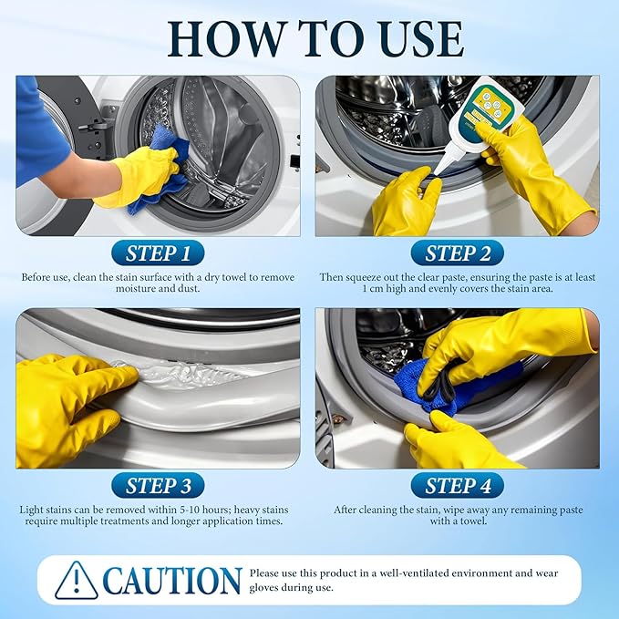 Home Stain Cleaner-7 OZ Fast-Acting All-Purpose Deep Cleaning Gel for Bathroom, Kitchen, Laundry & Room, For Targets Tile Gaps, Washing Machine Seals, Fridge Rubber, Wall & Shower Stains