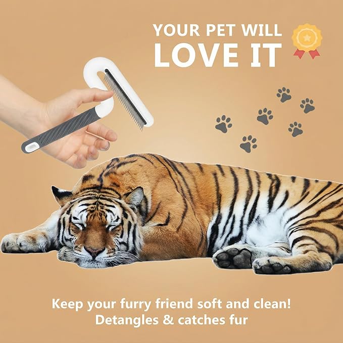 Pet Flea Comb for Dogs & Cats - Steel Teeth Detangler for Tangles, Mats, and Loose Fur - Gentle Grooming Tool for Long & Short Hair Pets (Lime Green)
