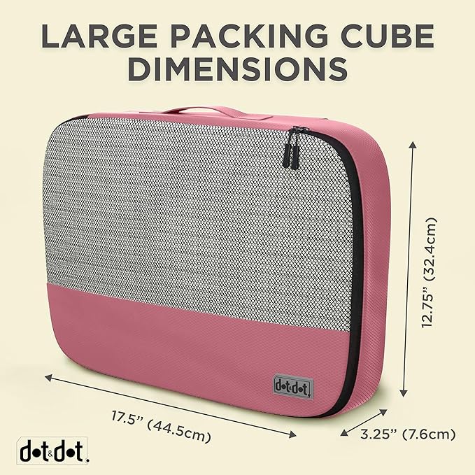 Dot&Dot 5 Pcs Large Travel Packing Cubes for Suitcases - Carry on Luggage Organizer Bags