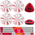 Spin Mop Replacement Head for O Cedar 1 Tank EasyWring, 40% More Cleaning Power, Upgraded Scrub Brush, 4 Microfiber Mop Refills, 1 Brush, 1 Mop Stick, 1 Base