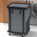150L (40 Gal) Extra Large Fashion Laundry Basket with Wheels, Rolling Basket Hamper with Handle, Organizer Storage Cart with Sturdy Metal Frame for Laundry Room - Gray