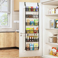 Over the Door Pantry Organizer, 6-Tier Pantry Door Organization and Storage, Over the Door Spice Rack, Home & Kitchen Storage Shelves for Cabinet, Black