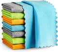 AIDEA Microfiber Glass Cleaning Cloth, 8PK, Premium Microfiber Glass and Window Cleaner, Lint Free Magic Cleaning Cloths for Glass, Windows, Windshields, Mirrors, Stainless Steel, 12"x12"