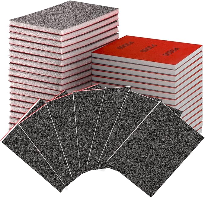 30-Pcs 3x4 Inch 240 Grit Sanding Sponge Set, Sanding Block, Ultra-Fine Wet/Dry Sandpaper for Wood, Metal, Drywall, Furniture Polishing (240Grit)