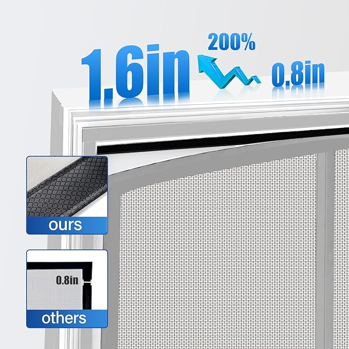Magnetic Screen Door Upgraded PET Mesh Stronger Than Fiberglass and Polyester,Hands Free,Keeps Bugs Out,Pet & Kid Friendly,Suitable for Sliding Door,Large Patio Door and French Door-64''x80''