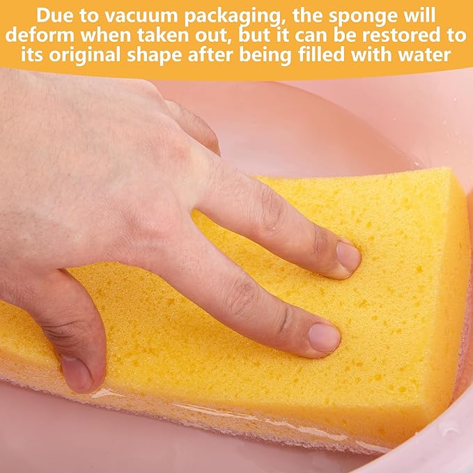 RUBII 8 Pcs Drywall Wet Sanding Sponge, 9 Inch Washable Double Sided Drywall Finishing Sponge, Reusable Drywall Sanding Blocks for Wiping Dust Smoothing Surface