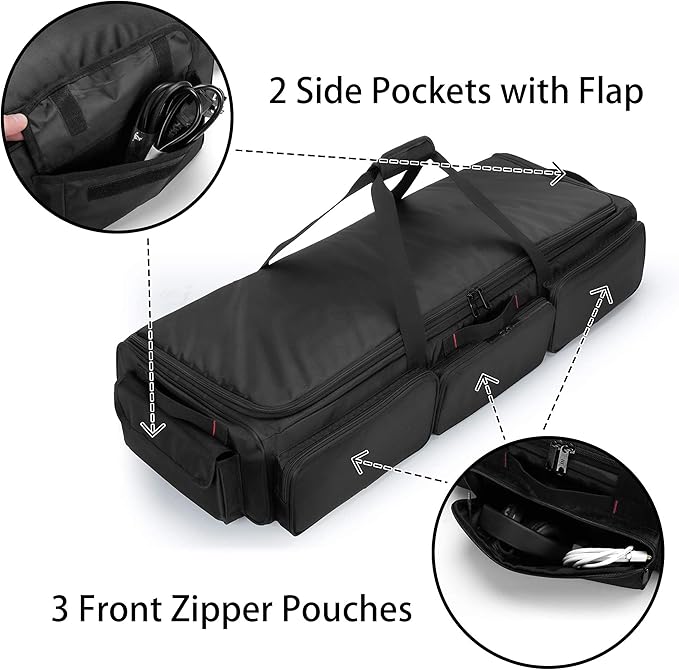 samdew Underseat Storage Bag Fit for SuperCrew Cab, Truck Under Seat Organizer with 4 Detachable Inner Dividers & Anti-slip Bottom for Full Size Trucks, Black
