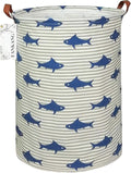 FANKANG Storage Basket, Nursery Hamper Canvas Laundry Basket Foldable with Waterproof PE Coating Large Storage Baskets for Kids Boys and Girls, Office, Bedroom, Clothes,Toys（Shark）