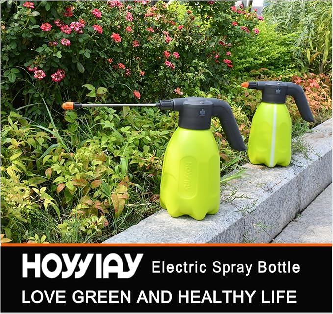 ES2 Electric Spray Bottle 0.5 Gallon,Plant Mister,Garden Sprayer,Spray Bottle with Adjustable Nozzles,Rechargeable Battery Powered Sprayer,Small Sprayer,Pump Sprayer,Automatic Watering Can for Garden