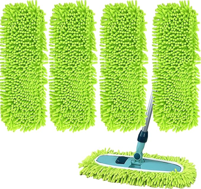 4PCS 15''~17'' Microfiber Dust Mop Pads Compatible with Leifheit 55210,Reusable Mop Refills,Replacent Wet Mopping Pad & Washable Dry Sweeping Cloths for Hardwood Floor/Tile/Marble Cleaning