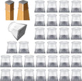32 Pcs Square Chair Leg Protectors for Hardwood Floors,Felt Furniture Floor Protectors with Silicone Caps, Small Size (Fits Chair Legs with Side Length: 3/4" to 1-1/16")