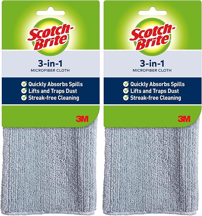 Scotch-Brite 3-in-1 Microfiber Kitchen Cloth (Pack of 2)