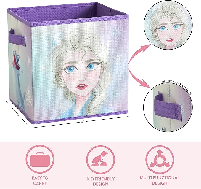 Polycanvas Disney Frozen 2 Collapsible Storage Cubes, Set of 2, 10"x10"