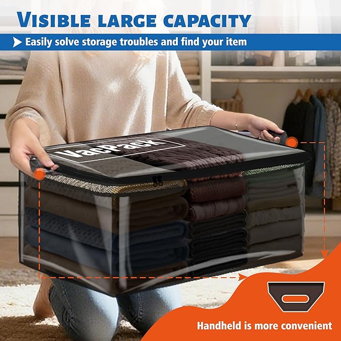 Jumbo Storage Bags Flexible Totes for Clothes, 20 Gallon Extra Large Zipper Bags for Storage (20 Gal-2 pack)