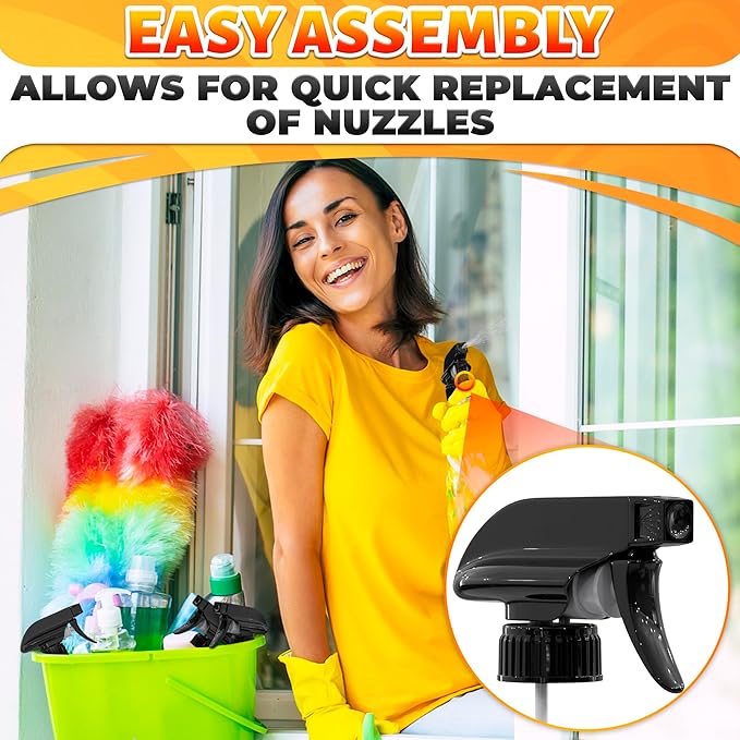 4Pcs Spray Nozzle for Bottles – Spray Bottle Nozzle Replacement for Restoring Broken Sprayers – Adjustable Tube, Mist & Stream Modes, Secure Fit Design | Home Cleaning, Garden Watering & Daily Use Kit
