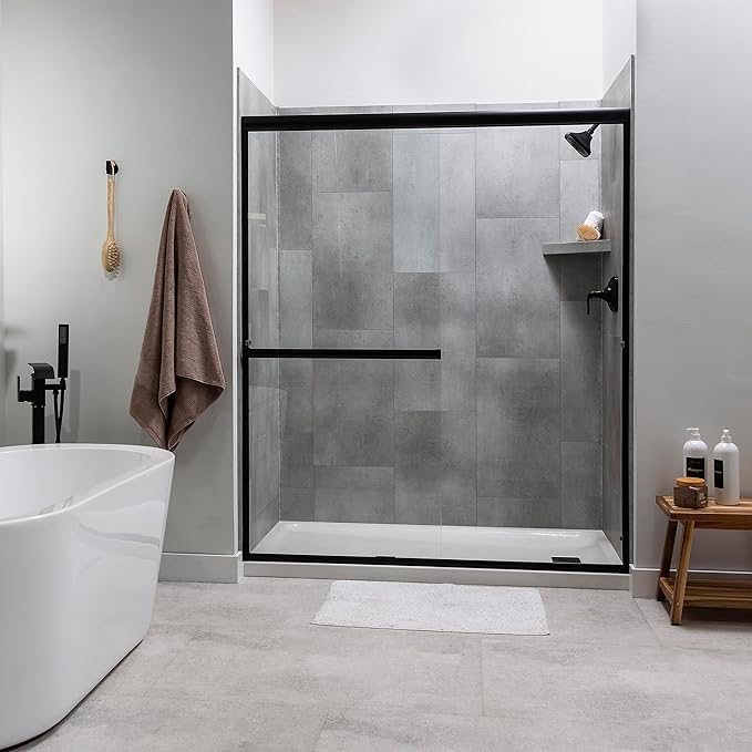 Palisade Vinyl Waterproof Corner Shower Shelf in Frost Nickel