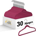 Quality Children's Plastic 30 Pack Non Velvet Non-Flocked Thin Compact Hangers Swivel Hook for Shirts Blouse Coats (Raspberry, 30)