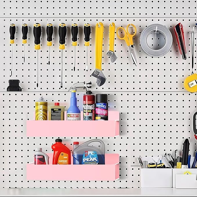 Magnetic Spice Rack Organizer for Fridge Seasoning Organizer for Kitchen storage with Screw Magnetic Shelf with Hook for Refrigerator and Oven (4pack1hook-Pink)