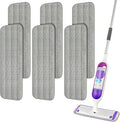 6 Pack Reusable Mop Pads Compatible with Swiffer PowerMop, Wood Floor Pads Microfiber Mop Replacement Refills Machine Washable for All Floor Surfaces
