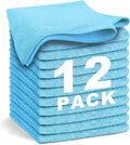 WEAWE Blue Microfiber Cleaning Cloth 13"x13", Ultra Soft Absorbent Microfiber Cleaning Rags for Housekeeping Cleaning Supplies, Lint Free Reusable Cleaning Cloths for House Washable, Pack of 12