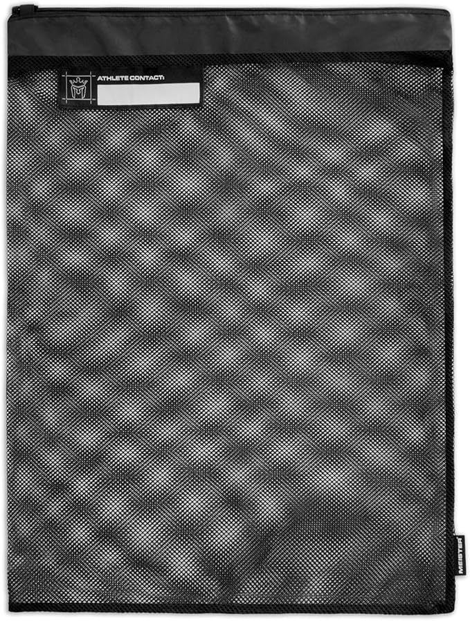 Meister Athlete XL Wash Bag - Large Mesh Sports Laundry Bag w/Zipper Lock - Black