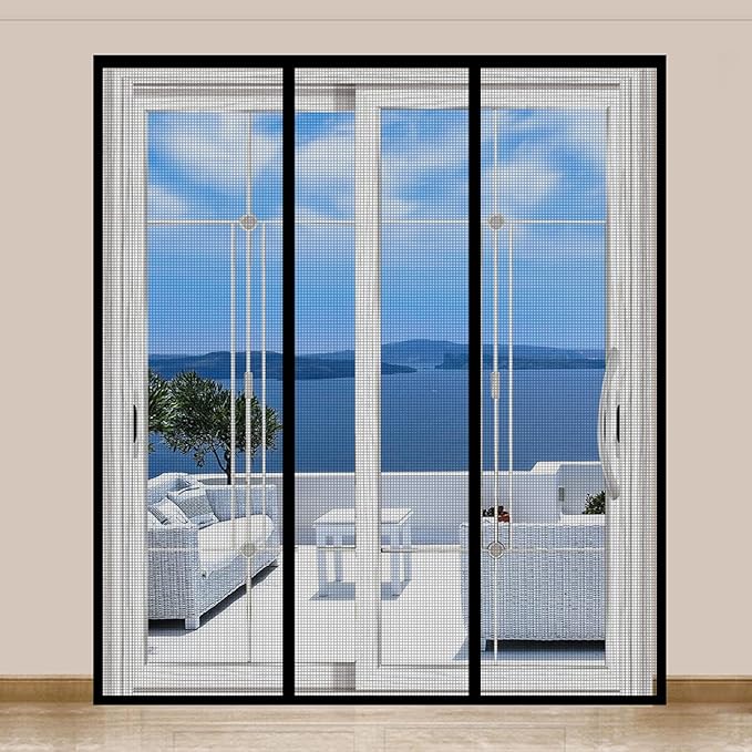 Magnetic Door Screen, SANJIANKER Durable Fiberglass Mesh Curtain Heavy Duty Screen Door for Sliding Doors, Patio, Pet and Kid Friendly, Fits Doors up to 72" x 80"