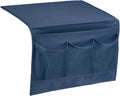 PATIKIL Bedside Caddy, Bed Organizer with 4 Pockets, Blue