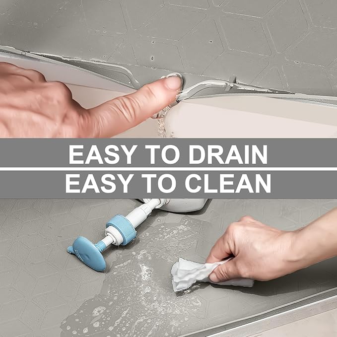 Under Sink Mat, 31" x 22" Waterproof Silicone Under Sink Tray for Kitchen & Laundry Cabinets, Kitchen Cabinet Shelf Protector, Up to 3.2 Gallons Liquid, Fits 36 inch Standard Cabinet (Khaki)