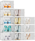 Shoe Organizer, 12 Pack Shoe Storage Shoe Organizer for Closet, Shoe Boxes Clear Plastic Stackable Shoe Storage Boxes for Size 13