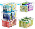 iSPECLE Freezer Organizer Bins - 5 Pack Adjustable Width for 5 to 7 Cu.Ft Chest Freezers, Stackable Wire Storage Baskets, Assembly Required, White