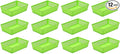 YBM HOME 12-Pack Plastic Storage Baskets Bins for Home Junk Drawer, Shelves, and Office Organization, Functional Trays/Containers Great for Kitchen Pantry, Cabinets, Bedrooms, and Bathrooms, Green