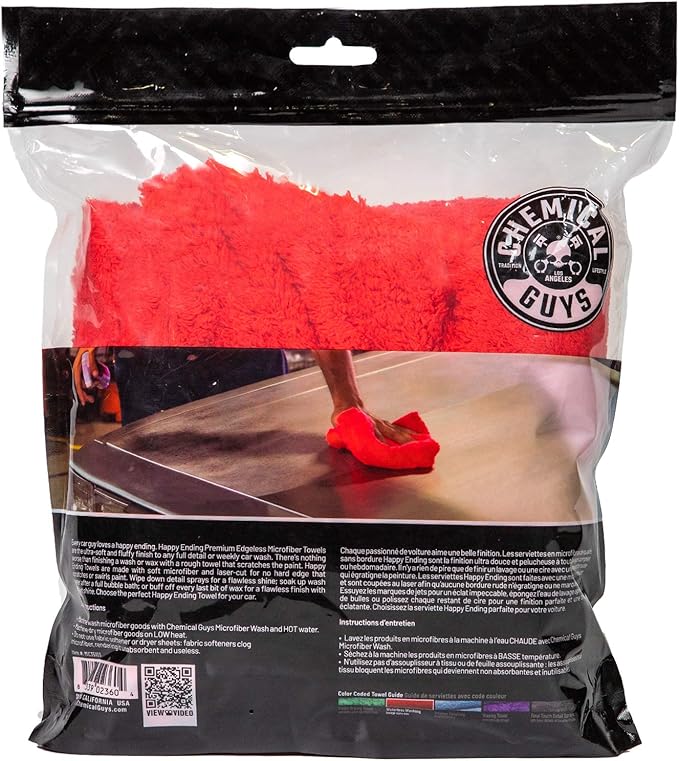 Chemical Guys Happy Ending Ultra Plush Edgeless Microfiber Towel, Red - MIC34103
