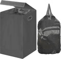 Simple Houseware Foldable Laundry Hamper Basket with Lid and Removable Bag, Dark Gray