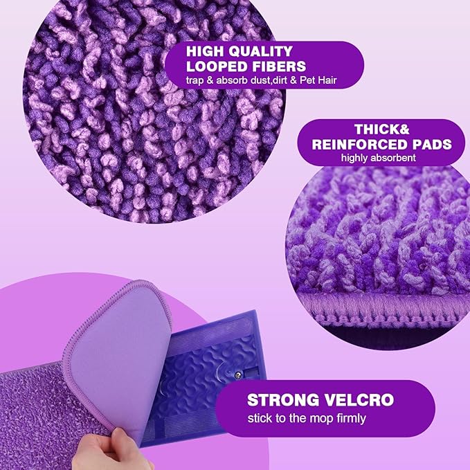 HOMEXCEL Reusable Microfiber Mop Pads for Swiffer PowerMop, Power Mop Pads Refills for 13''-15'' Spray Mop, Machine Washable Power Mop Pads Replacement for Multi-Surface Floor Cleaning, Pack of 16
