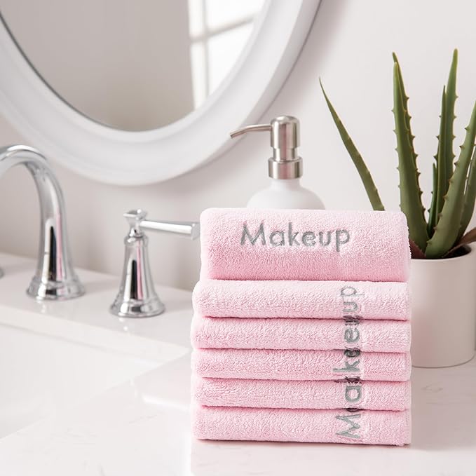 Arkwright Makeup Towels - Bulk Case of 108 - Ultra Soft & Gentle Microfiber Coral Fleece Washcloth Face Make Up Remover, Reusuable Eraser Cloth Essentials for Hosts & Artists, 13 x 13 in, Pink