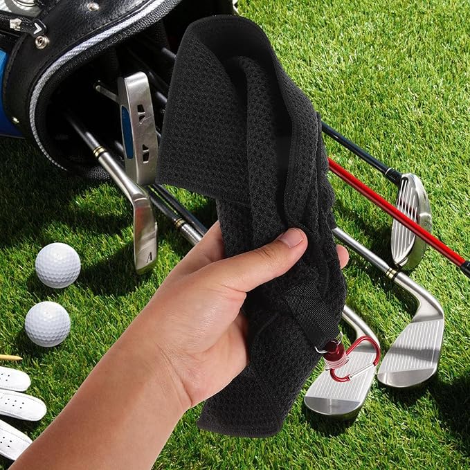 SUPVOX Magnetic Golf Towel for Women, Microfiber Waffle Pattern Golf Cleaning Cloth with Carabiner Clip, Golfing Accessory for Equipment Use