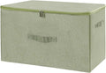 ANMINY Storage Bins with Zipper Lids 51.9 Qt Lidded Fabric Storage Boxes Baskets Cubes with Handles Collapsible Washable Cotton Linen Closet Shelf Clothes Organizer - Green, Extra Large