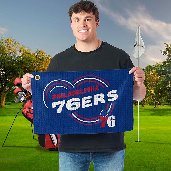 Northwest NBA Golf Towel – Official Licensed Microfiber Waffle Fabric, Absorbent 16x25 in Club Cleaning Accessory