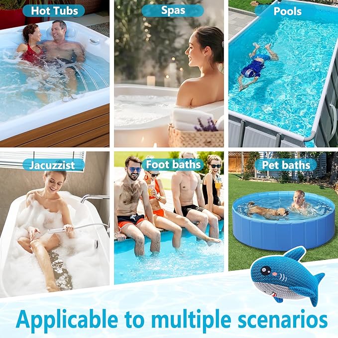 Hot Tub Scum Absorber Shark, 2PCS Reusable Hot Tub Oil Absorbing Floating Sponges for Spa/Pool, Hot Tub Scum Sponge Accessories to Soak Up Oils & Keep Water Clean