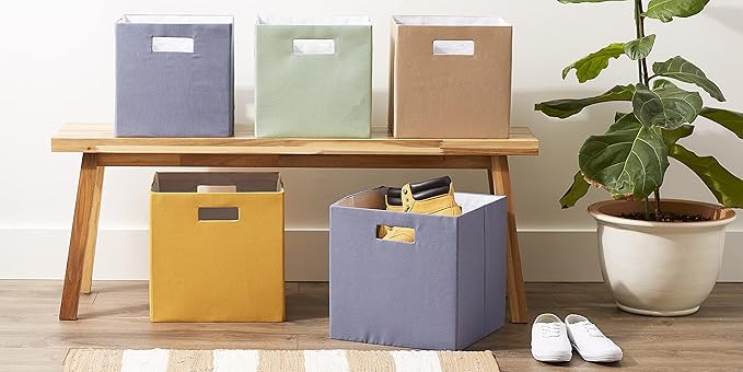 DII Collapsible Polyester Storage Cube, Solid, Lightweight and Durable, Large Square, 13x13x13, Mint