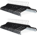 Amazon Basics Velvet Non-Slip Skirt Clothes Hangers with Clips, 360 Degree Rotatable Hook, Sturdy Construction, Organize Pants and Skirts, Black/Silver, 50-Pack