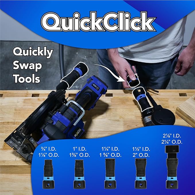 Cen-Tec Systems 95248 Quick Click Expanded Multi-Brand Power Tool Adapter Set for Dust Collection