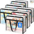 6 Pack Clear Storage Bags for Comforter, Clothes & Bedding, Plastic Blanket Storage with Zipper and Handle, Moving Bags, Closet Organizer and Under-Bed Storage (90L)