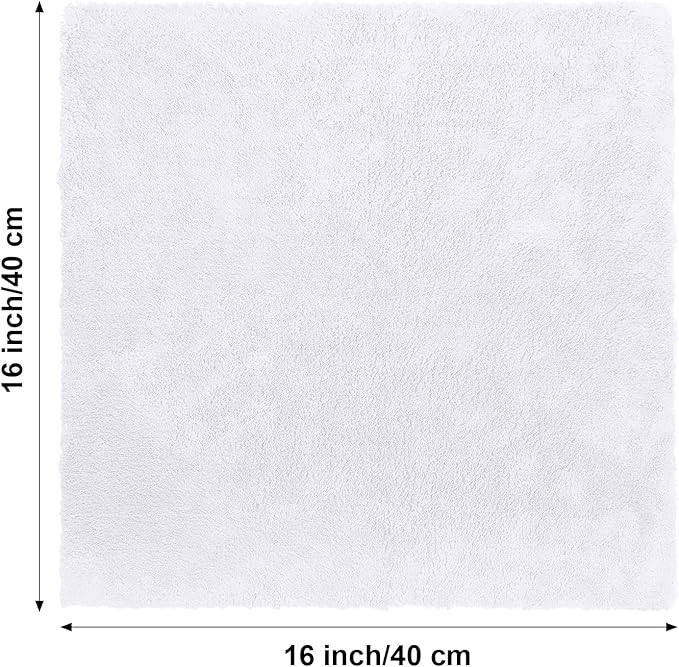 Shimeyao Imeyao 30 Pcs 16 x 16 Inch Edgeless Microfiber Plush Towels for Cars Detailing Drying Wash Polishing Absorbent Cleaning Cloths, 500 GSM (White)
