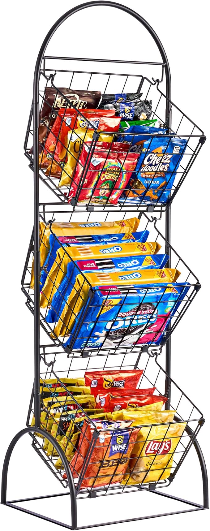 Sorbus 3-Tier Wire Market Basket Storage for Fruit, Vegetables, Toiletries, Household Items, Stylish Tiered Serving Stand for Kitchen, Bathroom Organization